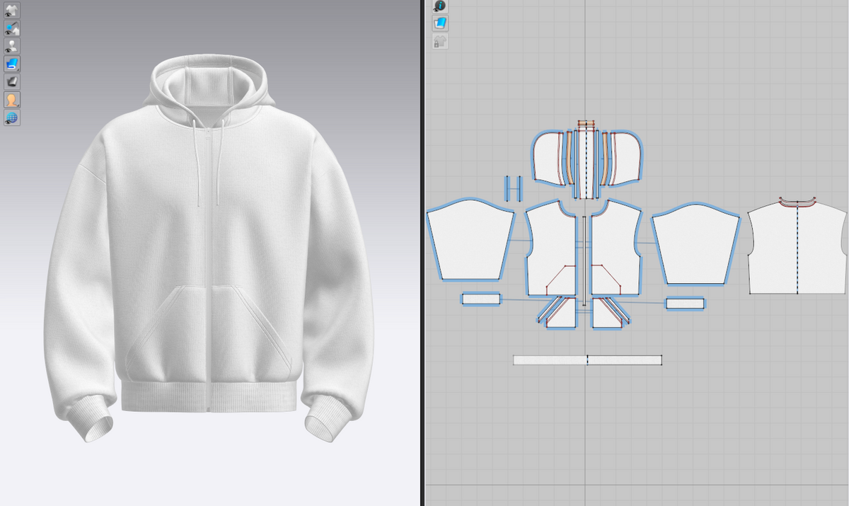 Male Front Zip Oversized Hoodie 3d Model Marvelous Designer-Clo3d-fbx-obj-Zprj