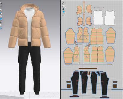 Men's Puffer Jacket Outfit 3d Model Marvelous Designer-Clo3d-fbx-obj-Zprj