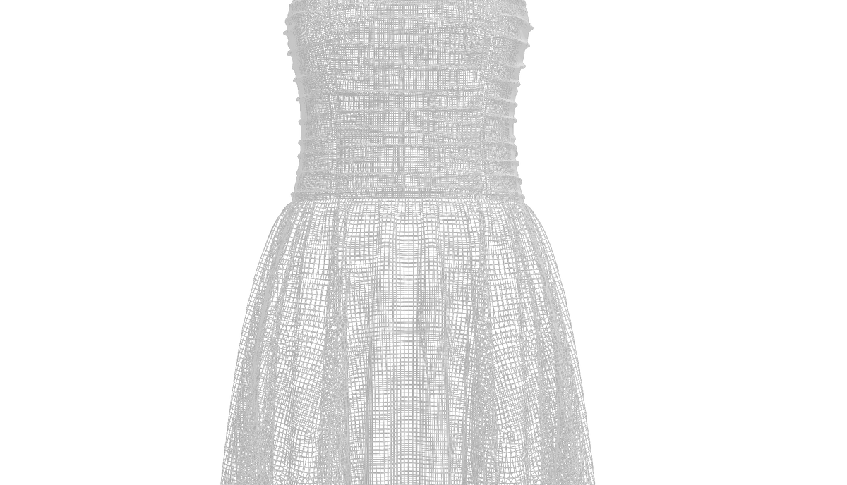 Tie Shoulder Layered Ruched Cami Dress 3d Model Marvelous Designer-Clo3d-fbx-obj-Zprj