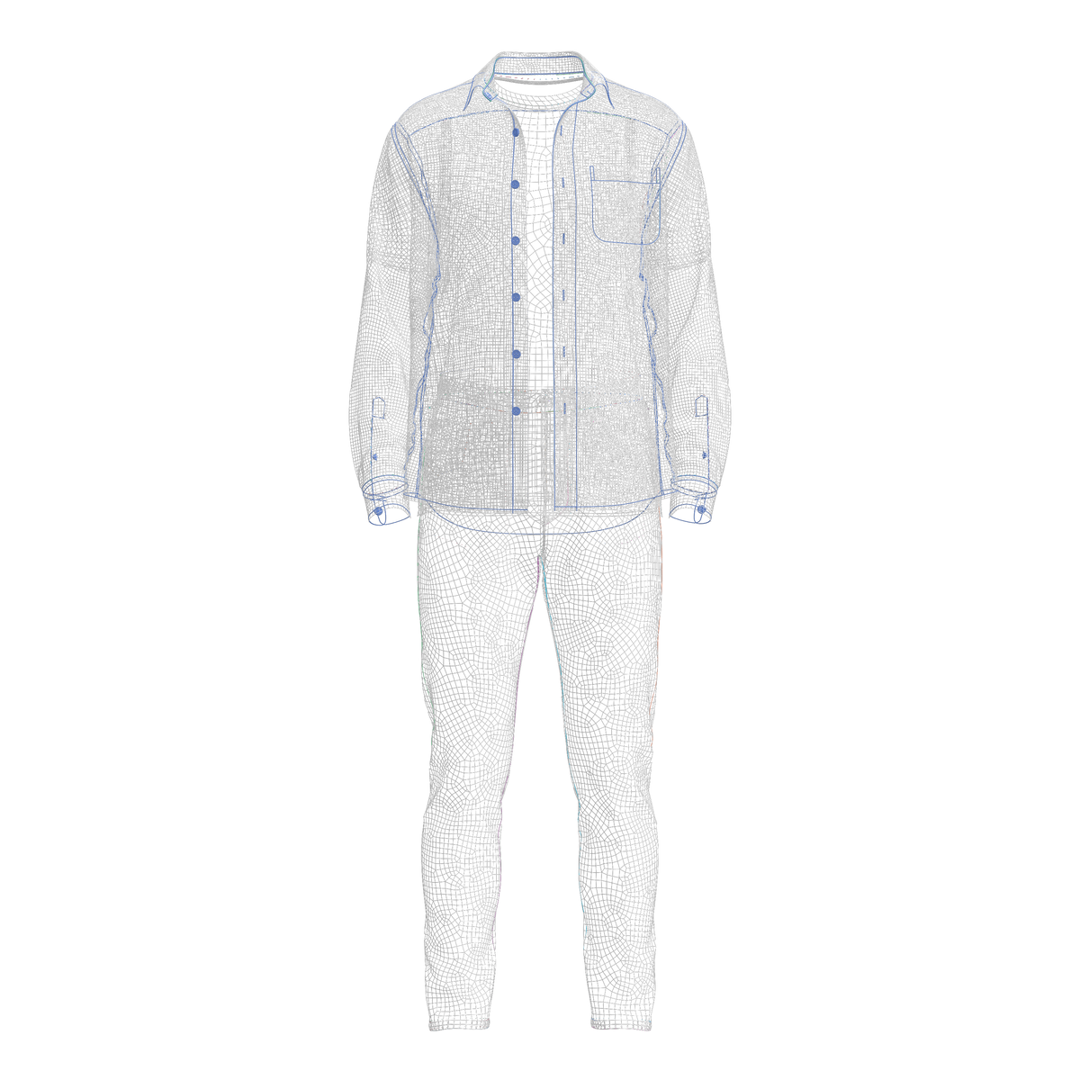Male Shirt and Jeans Outfit 3d Model Marvelous Designer-Clo3d-fbx-obj-Zprj
