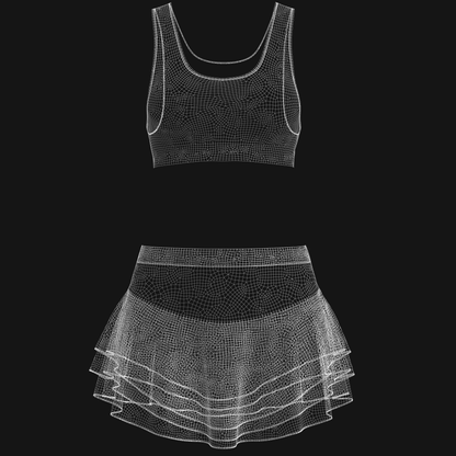 Woman Sports wear 3d Model Marvelous Designer-Clo3d-fbx-obj-Zprj