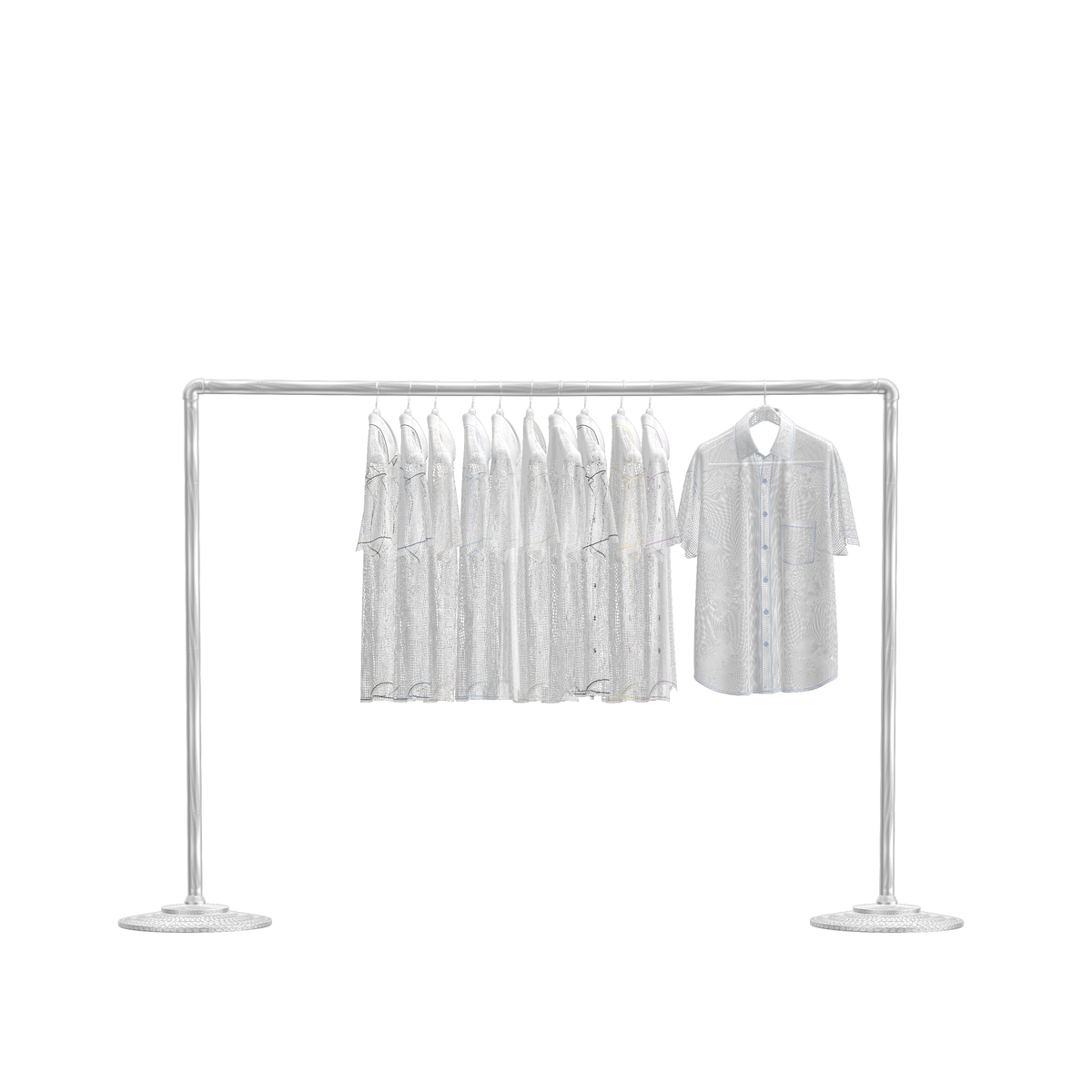 Shirt On Steel Hanger 3d Model Marvelous Designer-Clo3d-fbx-obj-Zprj