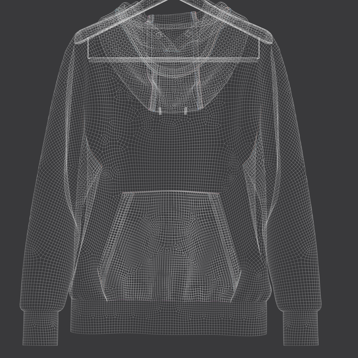 Hoodie on Hanger 3d Model Marvelous Designer-Clo3d-fbx-obj-Zprj