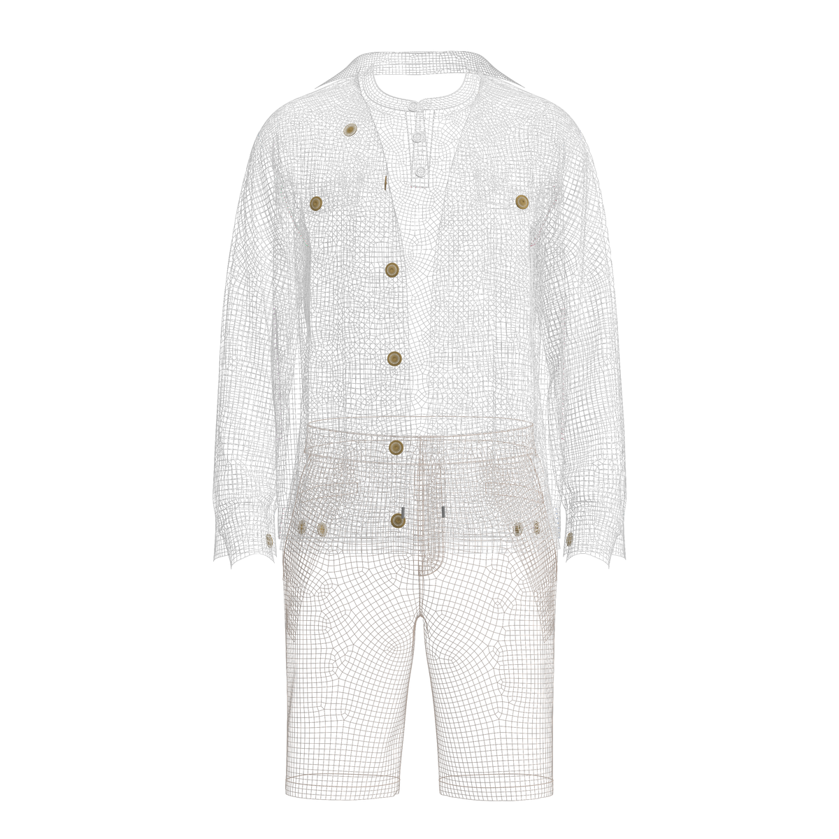 Men's Denim Jacket and Shorts Outfit 3d Model Marvelous Designer-Clo3d-fbx-obj-Zprj