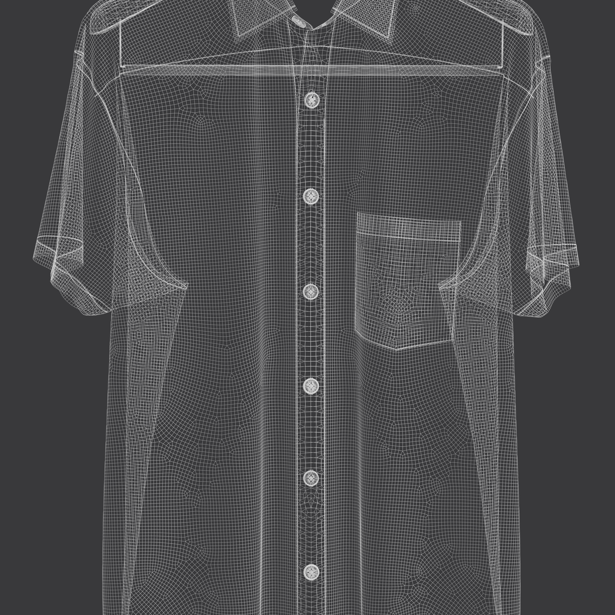 Men Loose Fit Half Slv Shirt On Hanger 3d Model Marvelous Designer-Clo3d-fbx-obj-Zprj