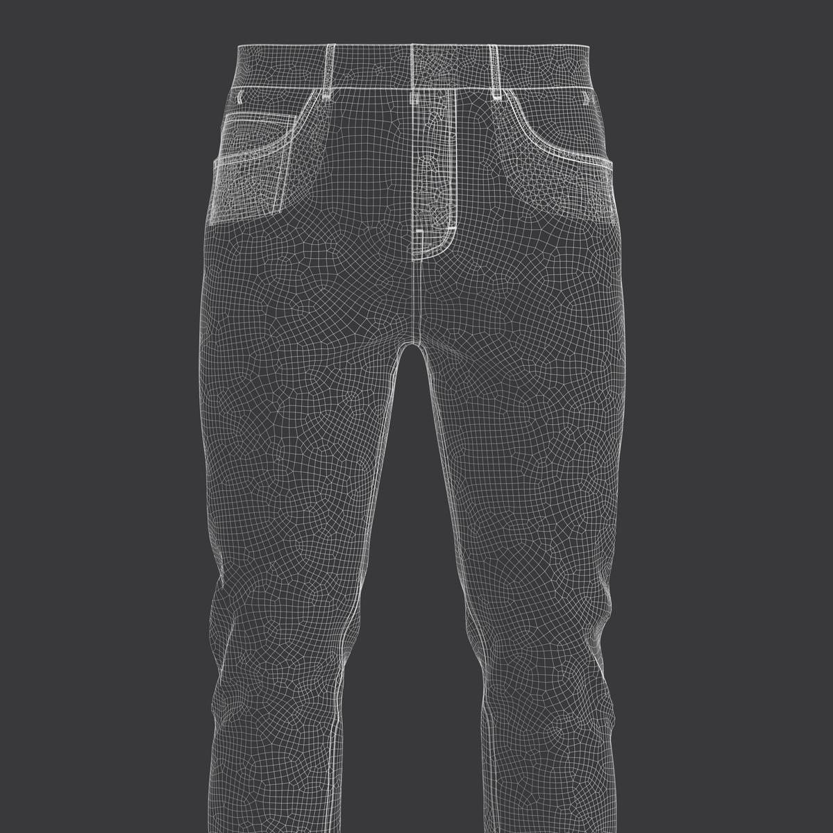Men's Black Denim Pant 3d Model Marvelous Designer-Clo3d-fbx-obj-Zprj