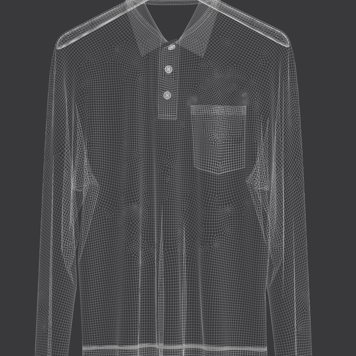 Men's Oversized Polo On Hanger 3d Model Marvelous Designer-Clo3d-fbx-obj-Zprj