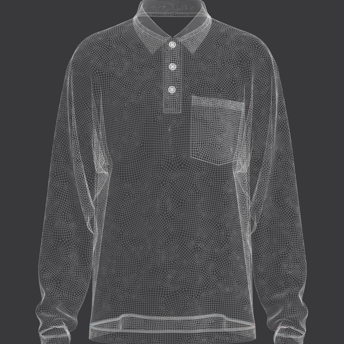 Men's Oversized Polo 3d Model Marvelous Designer-Clo3d-fbx-obj-Zprj