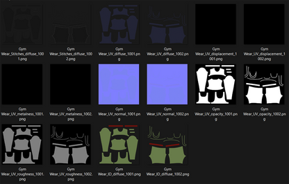 Gym Wear 3d Model Marvelous Designer-Clo3d-fbx-obj-Zprj
