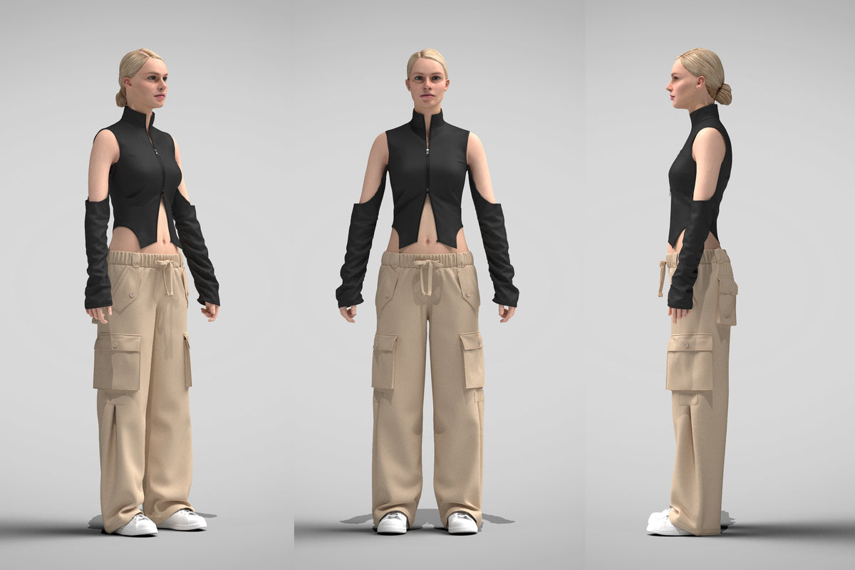Women's Street wear Outfit 3d Model Marvelous Designer-Clo3d-fbx-obj-Zprj