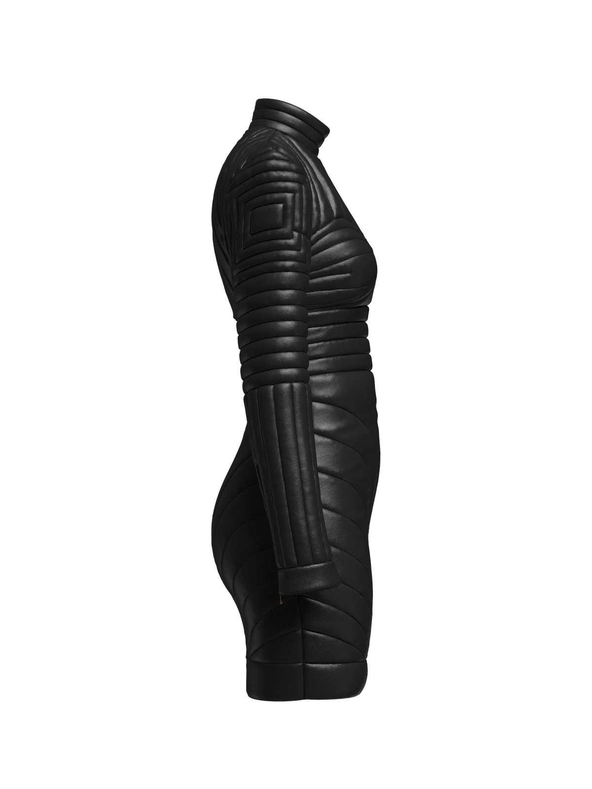 Women Leather padded dress 3d Model Marvelous Designer-Clo3d-fbx-obj-Zprj