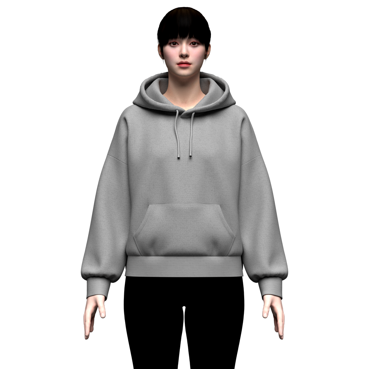 Women Oversized Hoodie 3d Model Marvelous Designer-Clo3d-fbx-obj-Zprj