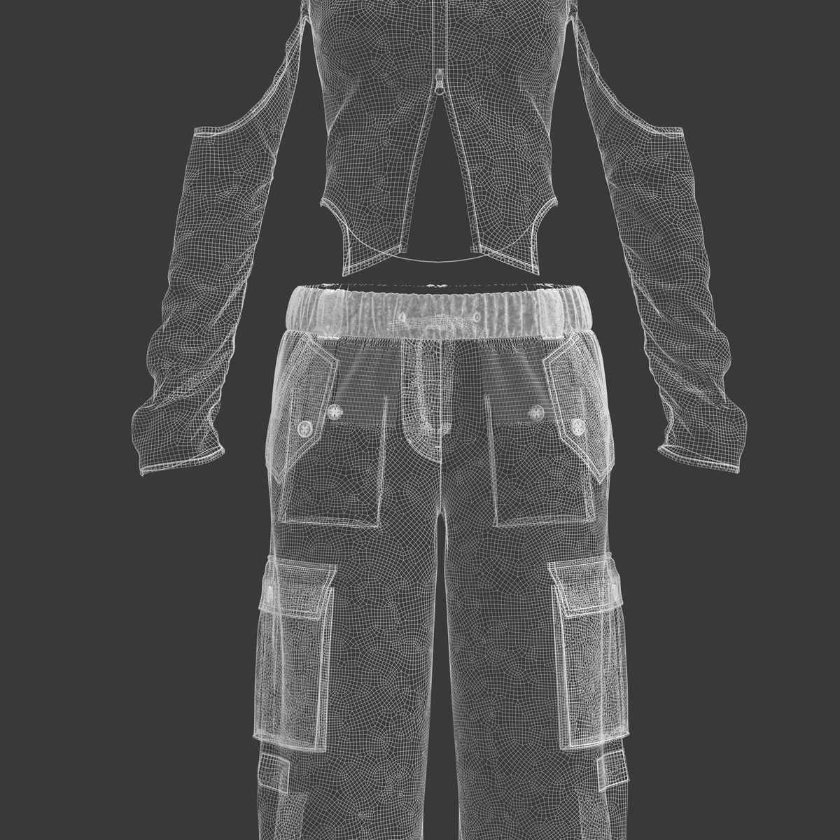 Women's Street wear Outfit 3d Model Marvelous Designer-Clo3d-fbx-obj-Zprj