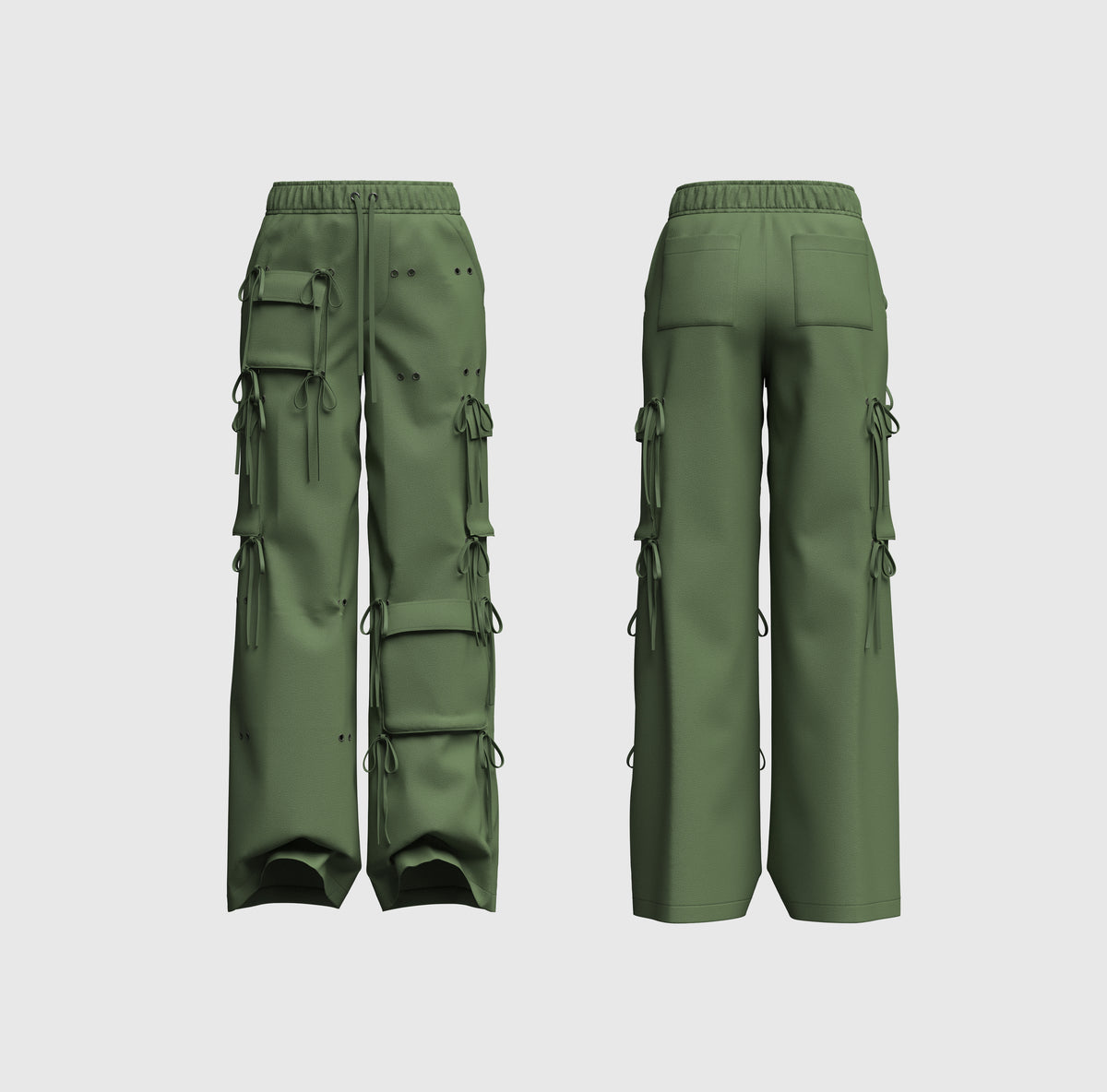 Women's Cargo Pant with Drawstring 3d Model Marvelous Designer-Clo3d-fbx-obj-Zprj