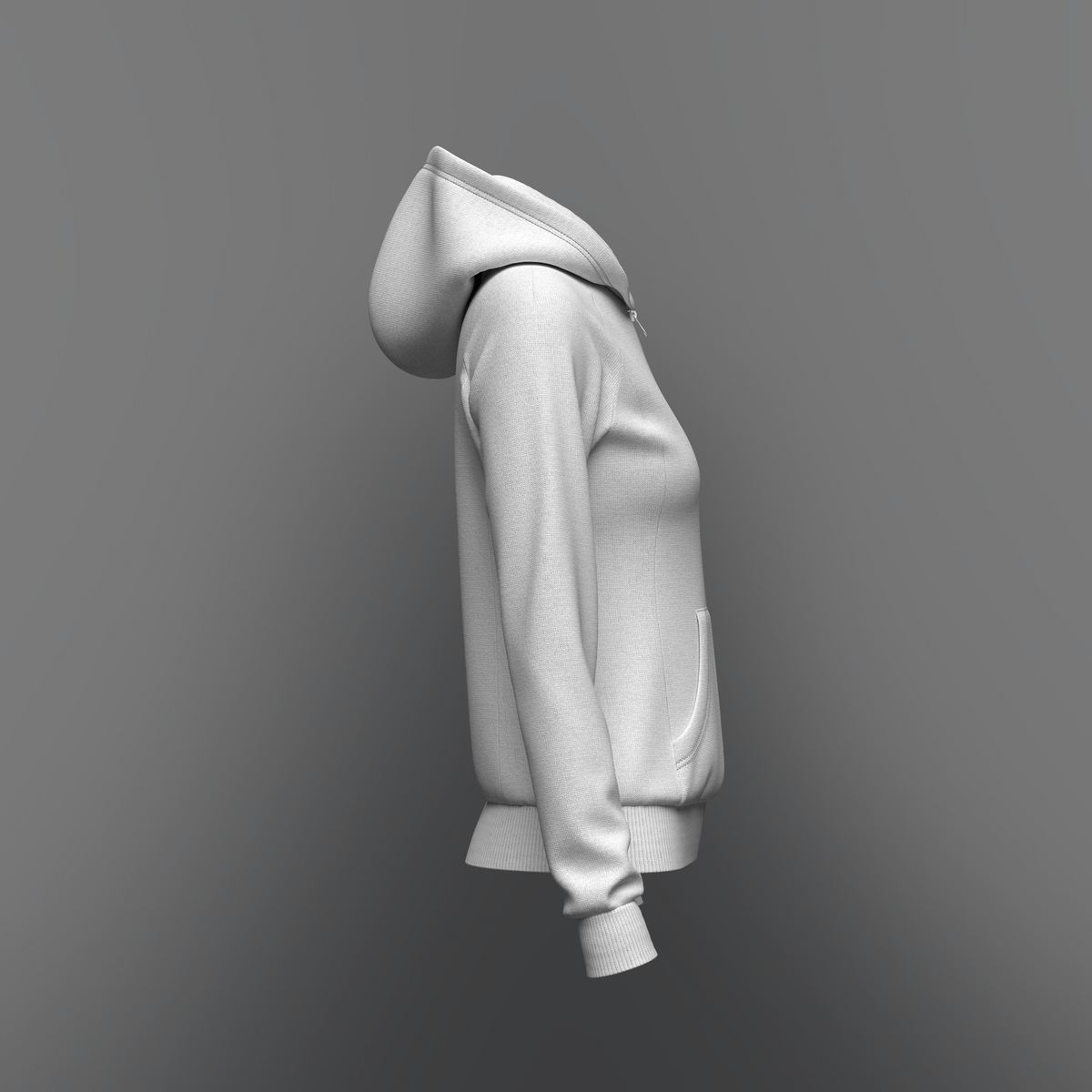 Women's Front Zip Hoodie 3d Model Marvelous Designer-Clo3d-fbx-obj-Zprj
