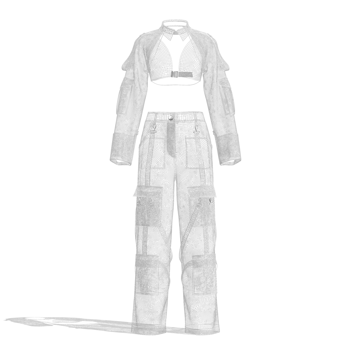 Women's Top And Cargo Pant 3d Model Marvelous Designer-Clo3d-fbx-obj-Zprj