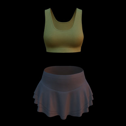 Woman Sports wear 3d Model Marvelous Designer-Clo3d-fbx-obj-Zprj